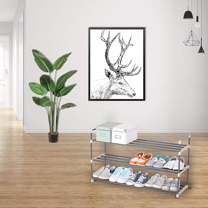WOLTU SR0006 Schuhablage - 3 Schichten - beige und grau - 92 x 30 x 54 cm