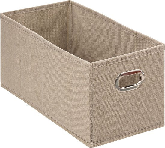 5Five Aufbewahrungskorb aus Leinen, beige – 15 x 31 x 15 cm (S) – zusammenklappbar