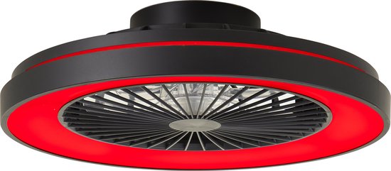 Brilliant Mazzaro - Deckenventilator - LED 40W - 3000K-6500K - Dimmbar - Schwarz