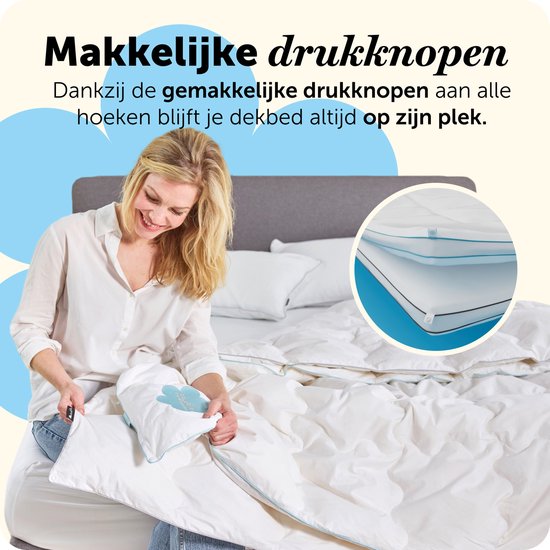 Cloudpillo Daunen- und Federbett 140 x 200 cm – 4-Jahreszeiten-2-in-1 – 15 % Entendaunen, 85 % Entenfedern – Daunendichte Baumwolle 233 TC – RDS & OEKO-TEX