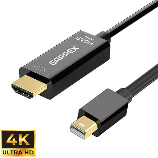 GarpexÂ® Mini DisplayPort zu HDMI Kabel - Mini DP zu HDMI Kabel - HDMI Kabel - 4K 30Hz Ultra HD - Schwarz - 1.8 Meter