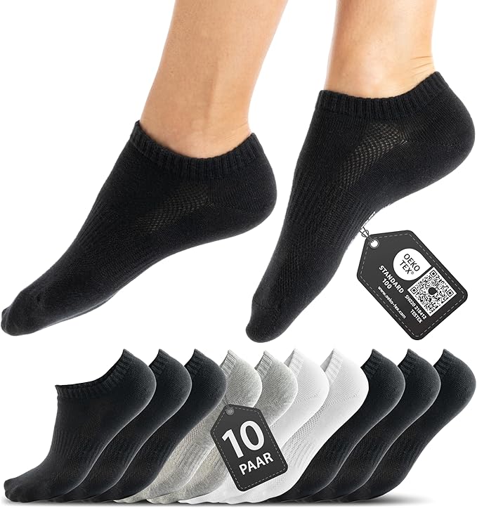 Heroic 10 Paar Premium-Trainersocken für Männer und Frauen - Kurzes Sockenset aus gekämmter Baumwolle - Größe 35-38