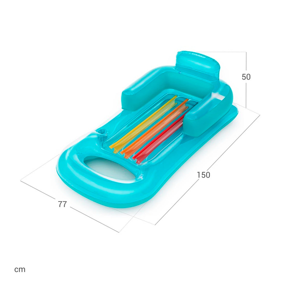 Bestway Summer Colors Aufblasbarer Liegestuhl für den Pool – 150 x 77 cm – mit Rückenlehne und Getränkehalter – Grünblau