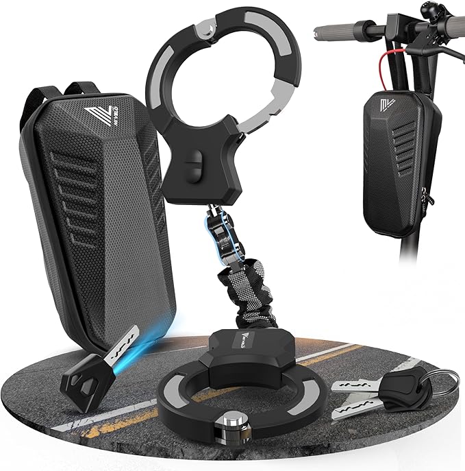 MIVELO - E-Step Lock - Handschelle & Kette - Inkl. Tragetasche - 30 x 4 x 4 cm - Schwarz