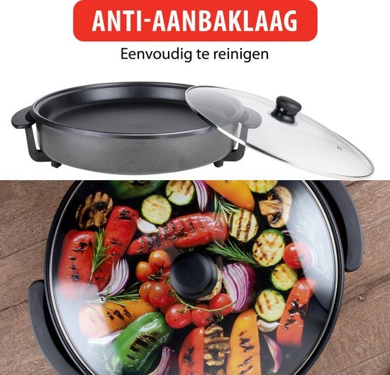alpina Elektro-Geschirrspüler - Party-Pfanne - Antihaftbeschichtung - 1500 W - Temperaturregler - Ã˜ 40 cm