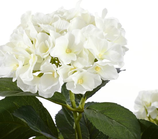 Mica Decorations Kunstpflanze Hortensie – weiß – 45 cm – im Topf – Kunstpflanzen/Kunstblumen