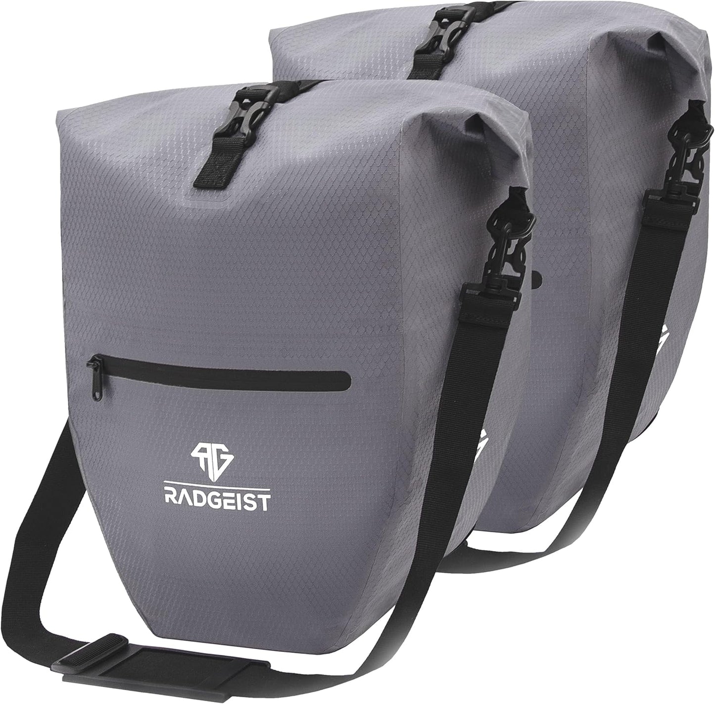 RADGEIST Fahrradtasche - Für Fahrradträger - Set - 2X - Wasserdicht & Umhängetasche - Mit Reflektoren