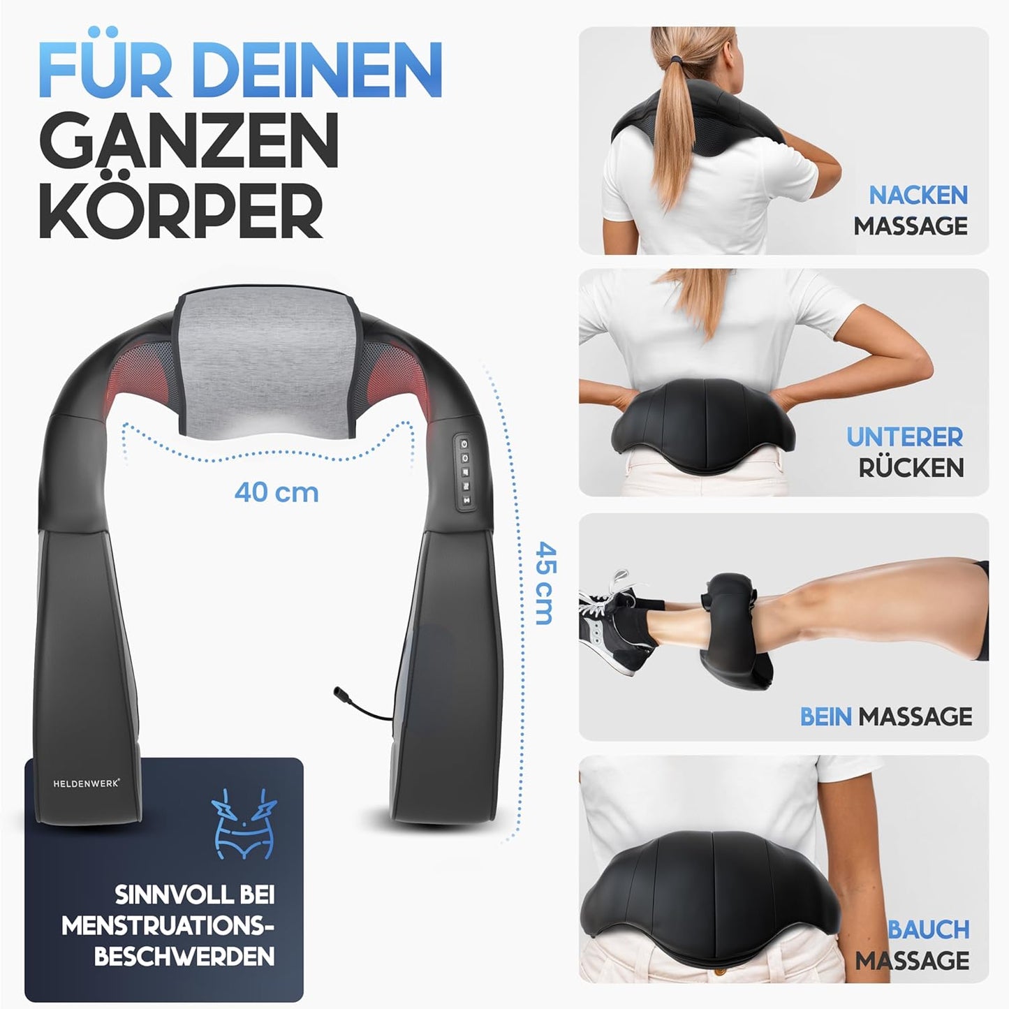 HELDENWERK Massagegerät - Für Schulter und Nacken - Mit Wärme, Mit 4D-Tiefengewebsmassage