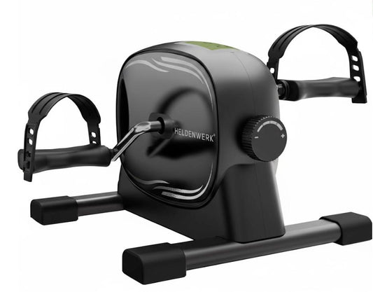 HELDENWERK Pedal-Trainer-Set - 40x35x30 cm - Schwarzer Stahl & Kunststoff - Inklusive Befestigungsgurt & Anti-Rutsch-Matte - Arm- und Beintrainer - Für Senioren