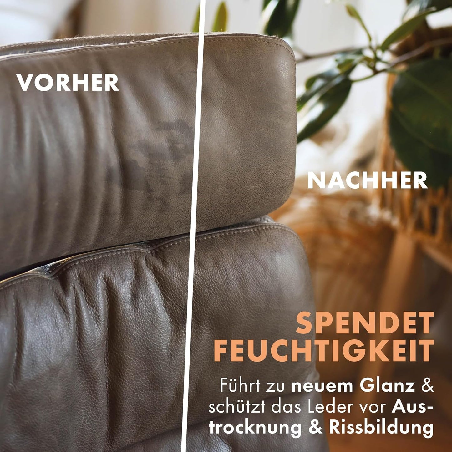 Lavandola Lederreiniger 200 ml – sanfter und wirksamer Reinigungsschaum – für Glatt- und Kunstleder – gegen hartnäckigen Schmutz – geeignet für Sofas und Ledersessel