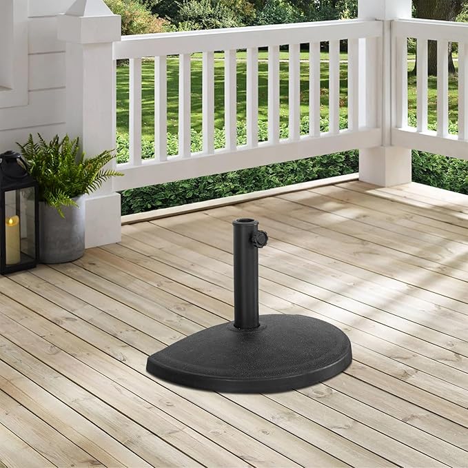 Angel Living Sonnenschirmständer – halbrund – 9 kg – Ø 50 cm – schwarz – Polyresin/Stahl