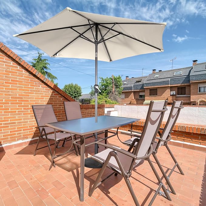 Angel Living Sonnenschirm - Ø250 cm - kippbar - Creme