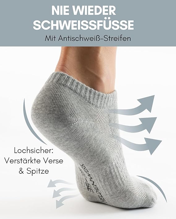 Heroic 10 Paar Premium-Trainersocken für Männer und Frauen - Kurzes Sockenset aus gekämmter Baumwolle - Größe 35-38
