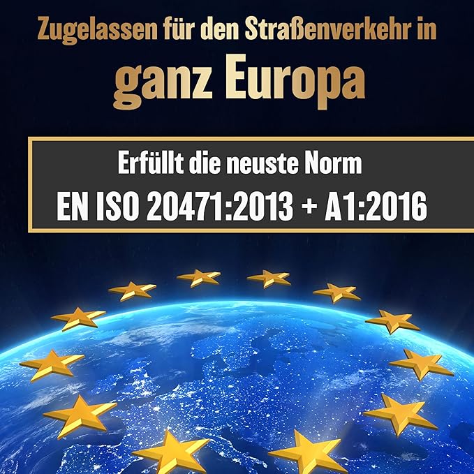 HELDENWERK Sicherheitsweste fürs Auto, 2er-Set Erwachsene - Reflektierende fluoreszierende Sicherheitsweste 2026 - Autoweste, Pannenweste, EU-zertifiziert