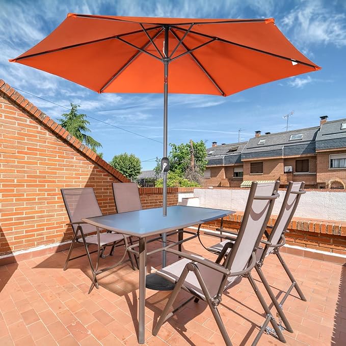 Angel Living Sonnenschirm - 300 cm - Terrassen-Sonnenschirm - Taupe - Aluminium - Polyester - UV50+