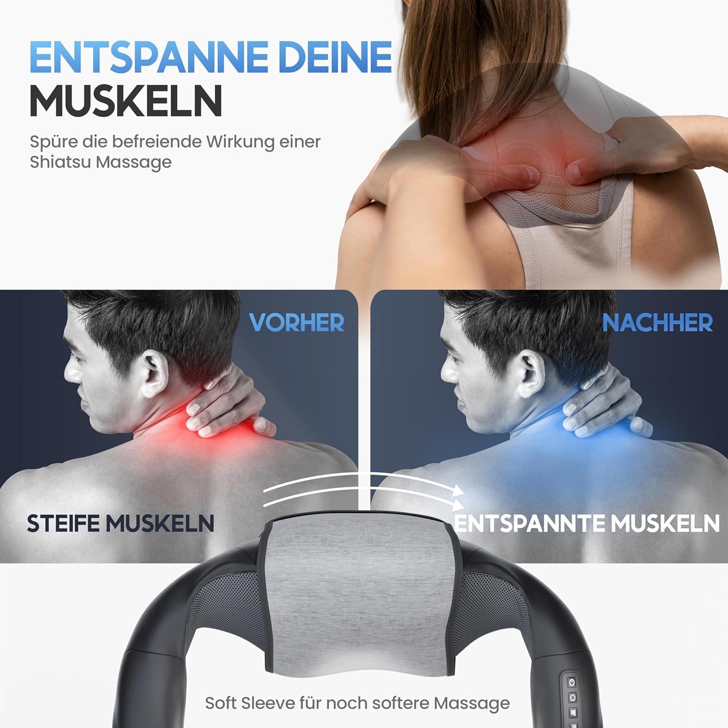 HELDENWERK Massagegerät - Für Schulter und Nacken - Mit Wärme, Mit 4D-Tiefengewebsmassage