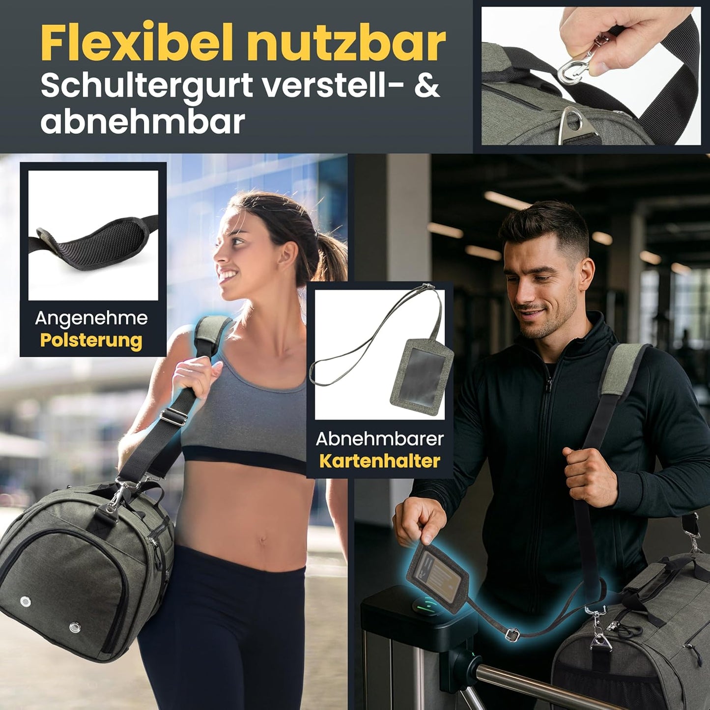 Heroic Sporttasche - Schuhfach - 50L - 58x31x31cm - Grün