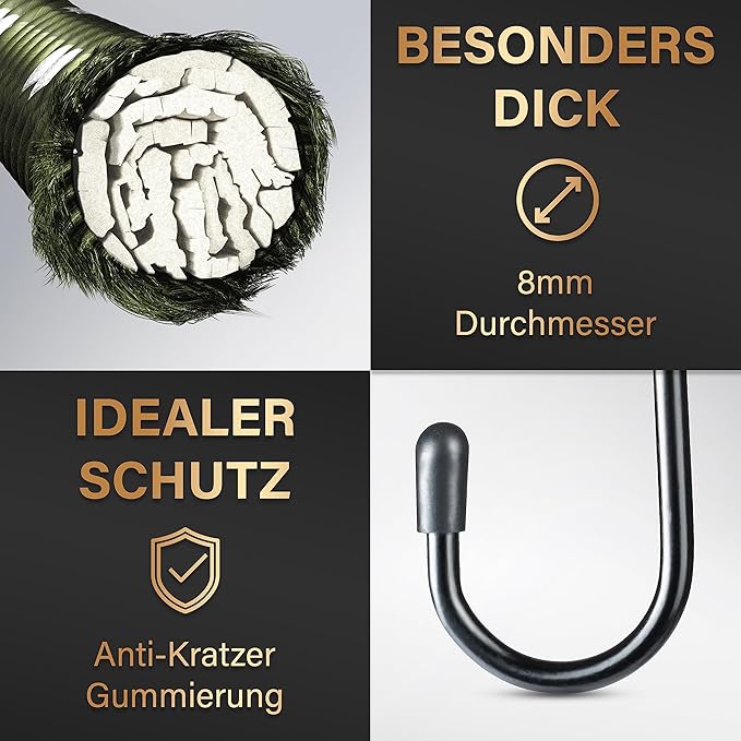 Heroism 10er-Set Gummizurrgurte mit Haken - TÜV/GS-geprüft, elastisch, 30-100 cm, für Transport, Camping und Sicherheit