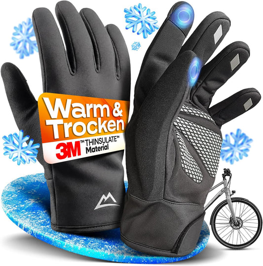 Nextcover® Winter-Radhandschuhe Herren & Damen mit ThermoShield 2.0 I Unisex Winter-Radhandschuhe in den Größen S-XXL I Warme & wasserdichte Thermo-Radhandschuhe Winter wasserdicht