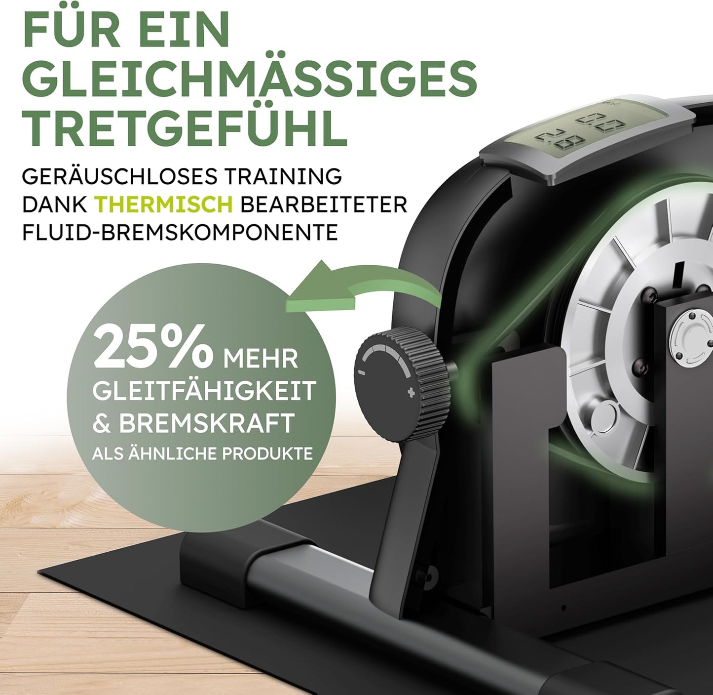 HELDENWERK Pedal-Trainer-Set - 40x35x30 cm - Schwarzer Stahl & Kunststoff - Inklusive Befestigungsgurt & Anti-Rutsch-Matte - Arm- und Beintrainer - Für Senioren