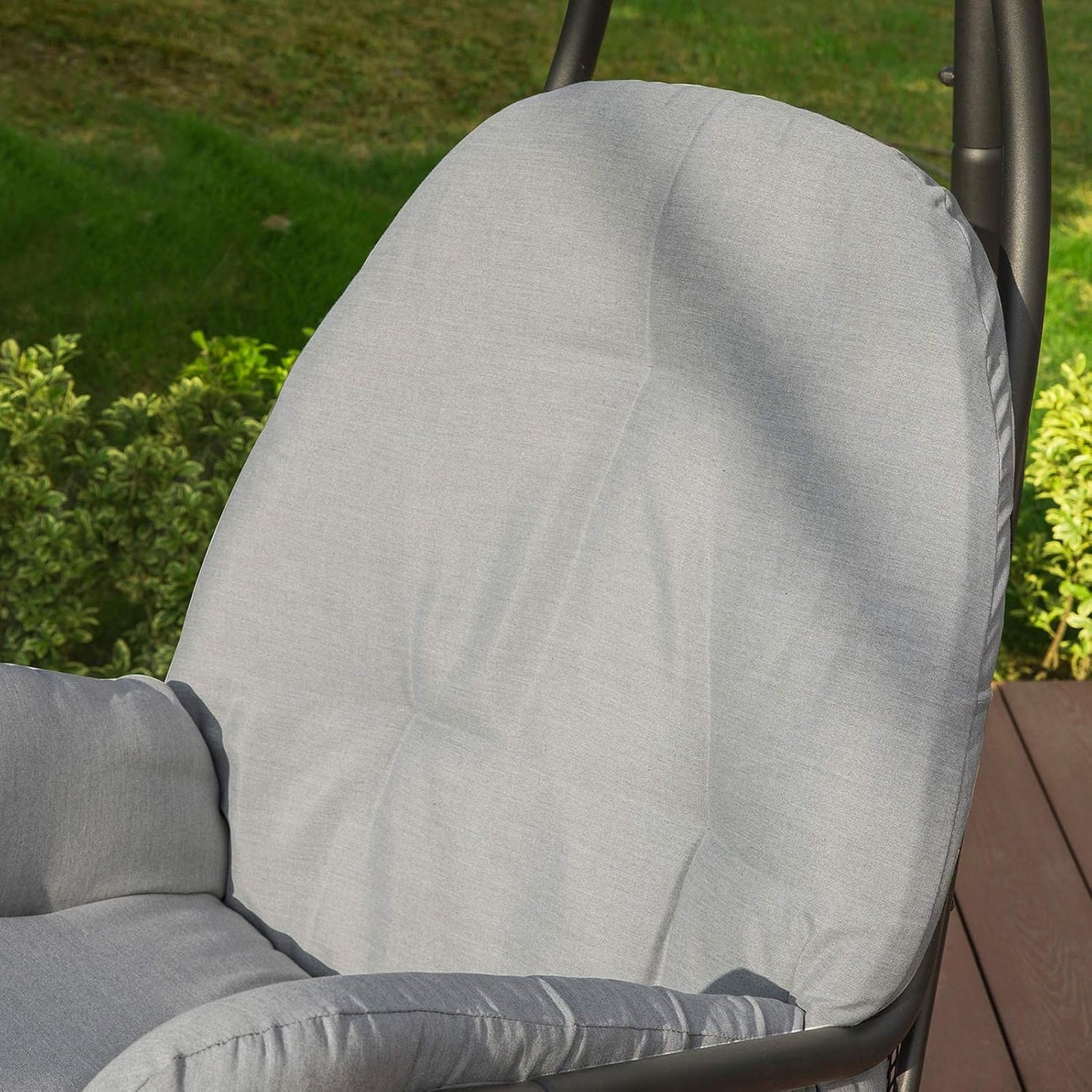 SoBuy Hängesessel inkl. Gestell - Max. 150 kg - 103 x 125 x 190 cm - Grau