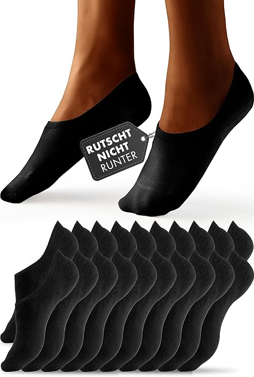 Heroism 10 Paar Söckchen für Männer und Frauen - Unsichtbare Trainersocken, atmungsaktiv und bequem - Größe 43-46