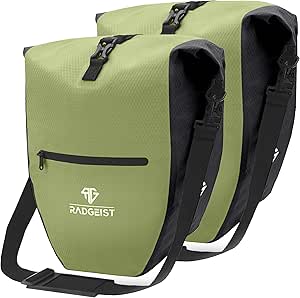RADGEIST Gepäckträgertasche für Fahrradträger Set - 2X Tasche für Fahrradträger - Gepäcktasche wasserdicht & Umhängetasche - Gepäckträgertasche mit Reflektoren