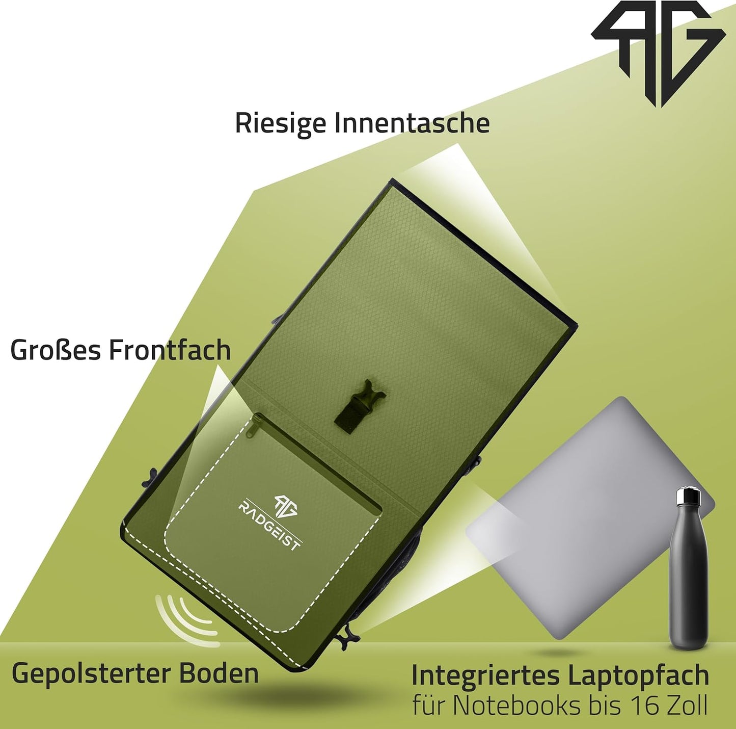 RADGEIST 3in1 Fahrradtasche für Gepäckträger I Fahrradtasche und Rucksack 25L I 100% wasserdicht