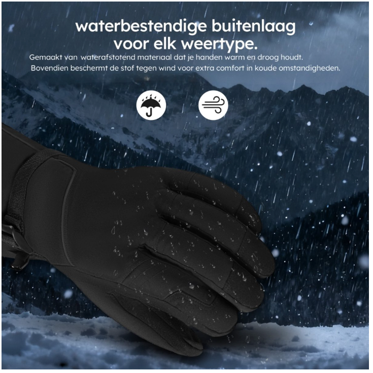 Saaf - Beheizte Handschuhe Premium - Größe M - Schwarzes Polyester - 3 Wärmestufen & wiederaufladbar - Wasser- & Windabweisend - Optimaler Komfort