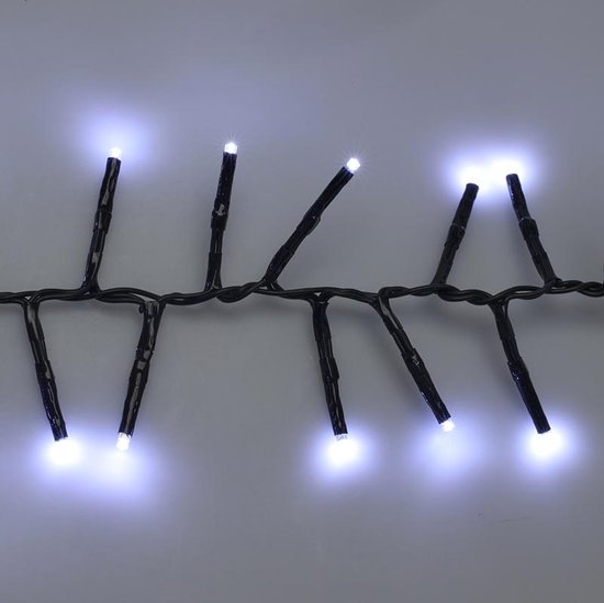 Maxi Cluster Weihnachtsbeleuchtung - 800 led - 12m - (Eis) weiß - Timer - Lichtfunktionen -Outdoor-Indoor Memory
