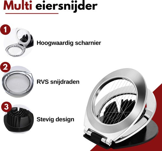 VAIVE Spülmaschinengeeigneter Eierschneider - Edelstahl - Pilzschneider - Küchenutensilien