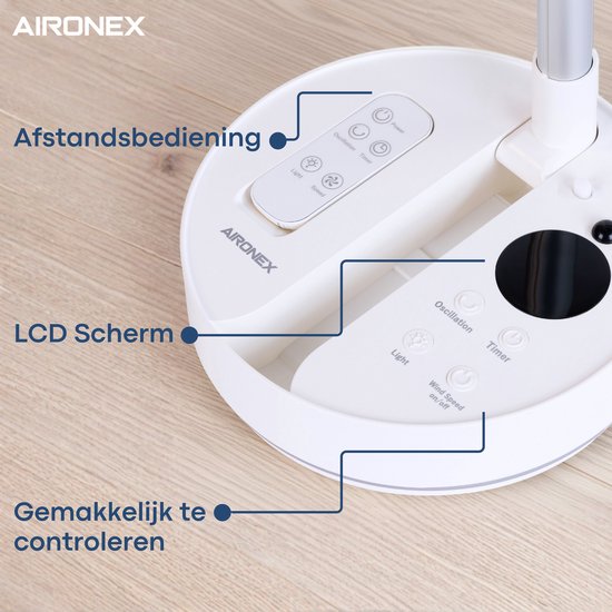 Aironex faltbarer, tragbarer Ventilator – Leiser Tisch- und Standventilator – USB-aufladbar und kabellos mit LED-Licht – Kompakter Mini-Ventilator für Schreibtisch, Schlafzimmer, Zuhause, Büro und Camping – Ventilatoren