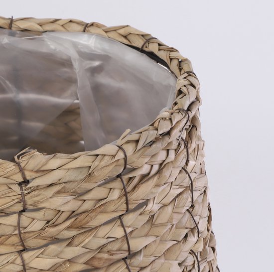 Mica Decorations Avalon Pflanzkorb - 3er-Set - H31 x Ø30 cm - Seegras - Hellbraun