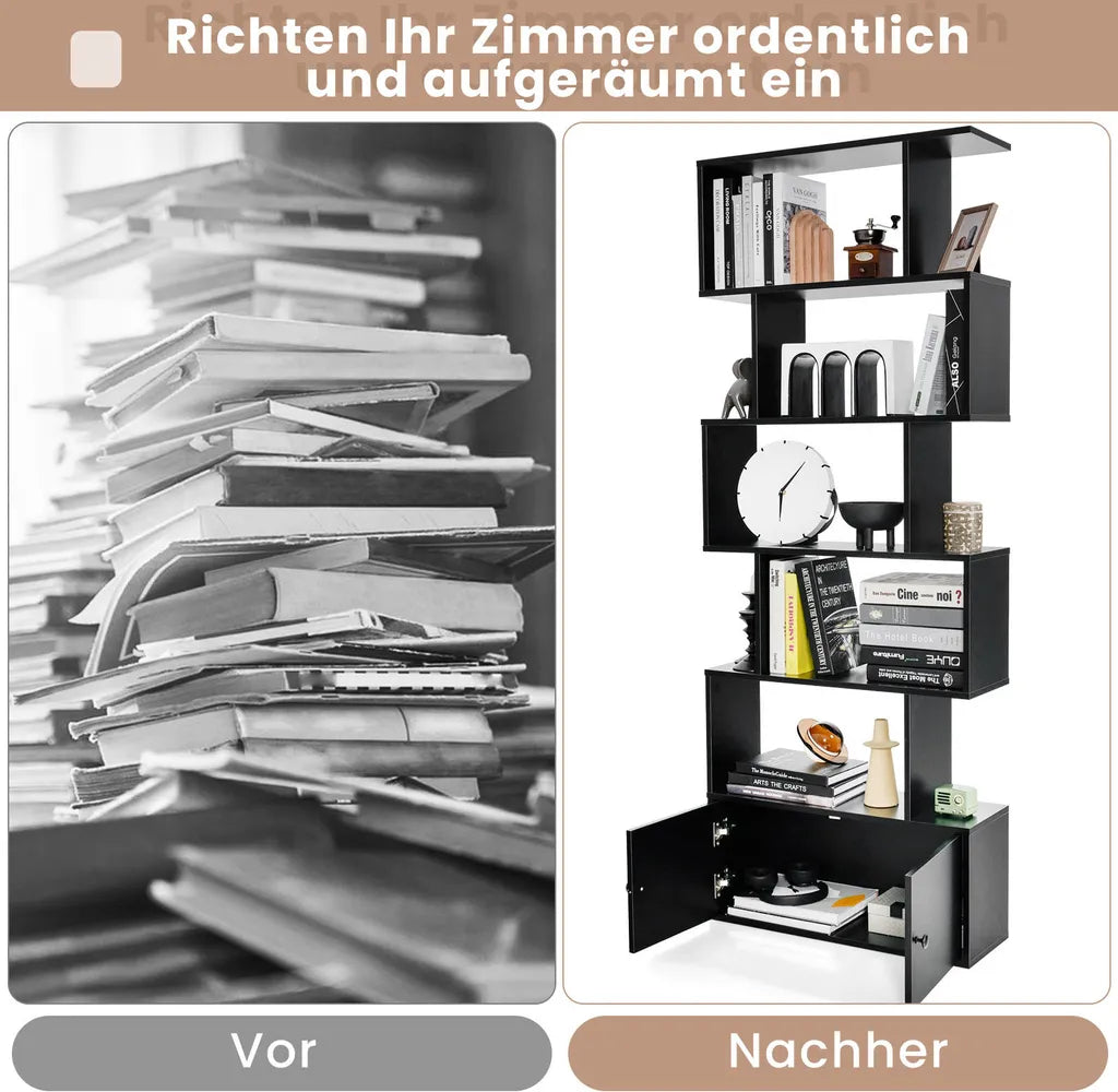 Cost - Bücherregal - Holz - Schwarz - 70x23x183 cm