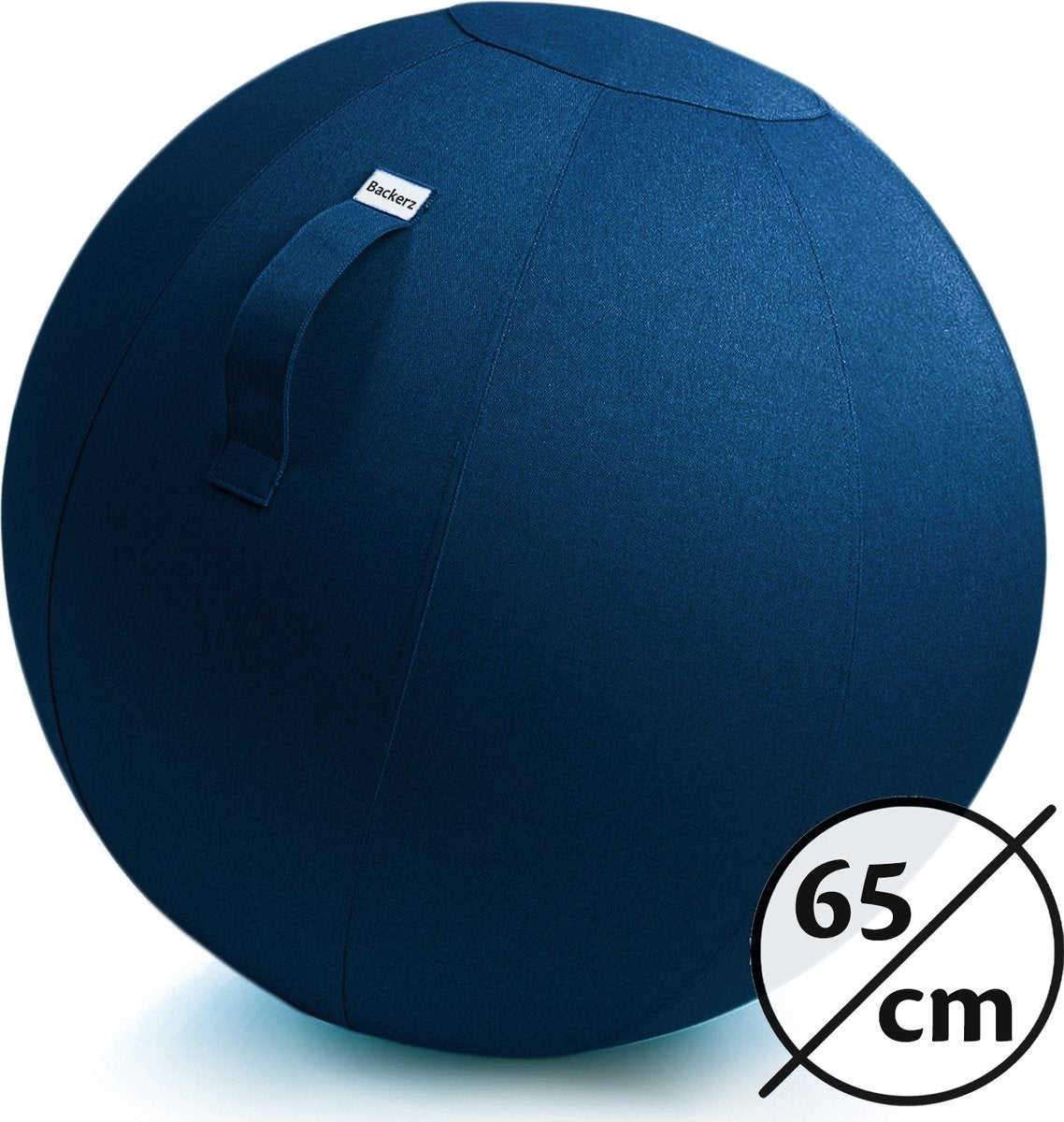 Bckz Sitzball Leinen 65 CM - Sitzball mit Bezug - Balance Hocker - Luxus Yoga Ball - Ergonomischer Bürostuhl Ball - Dunkelblau
