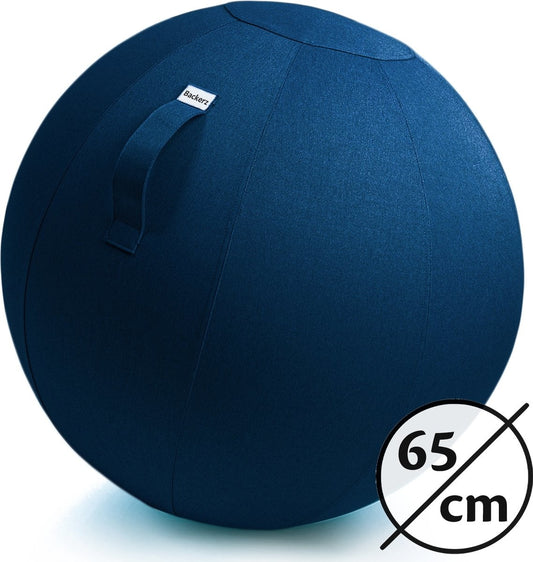Bckz Sitzball Leinen 65 CM - Sitzball mit Bezug - Balance Hocker - Luxus Yoga Ball - Ergonomischer Bürostuhl Ball - Dunkelblau