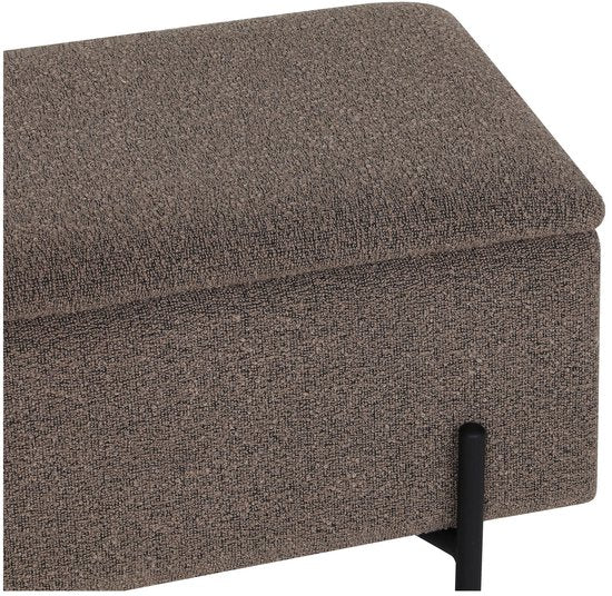 House Nordic Aufbewahrungsbank Watford – brauner Bouclé-Stoff – 95 x 43 x 37 cm