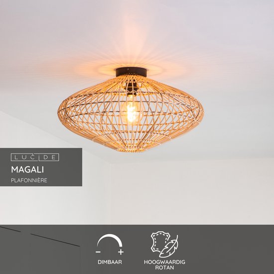 Lucide MAGALI - Deckenleuchte (Deckenleuchte) - Ø 56 cm - 1xE27 - Natur