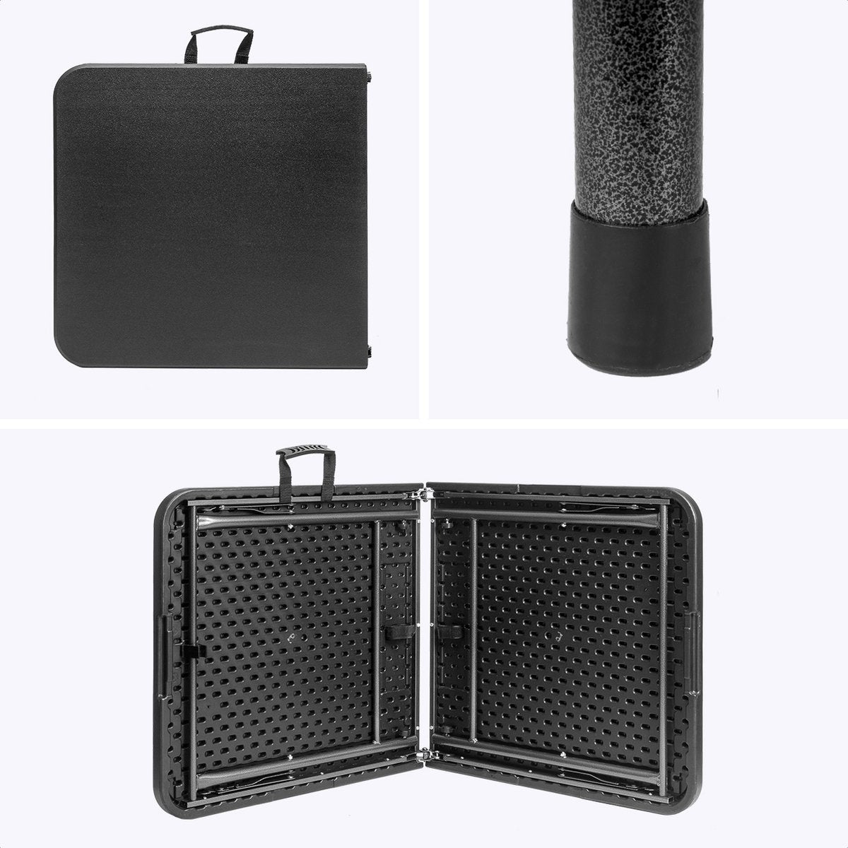 LifeGoods Zusammenklappbarer Tisch - 60x120cm - Campingtisch - Wetterfest - Klapptisch - Schwarz