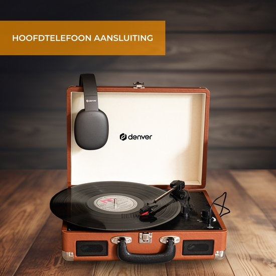 Denver - VPL120 - Plattenspieler - mit Lautsprecher - inkl. PC-Software - Autostopp - Braun