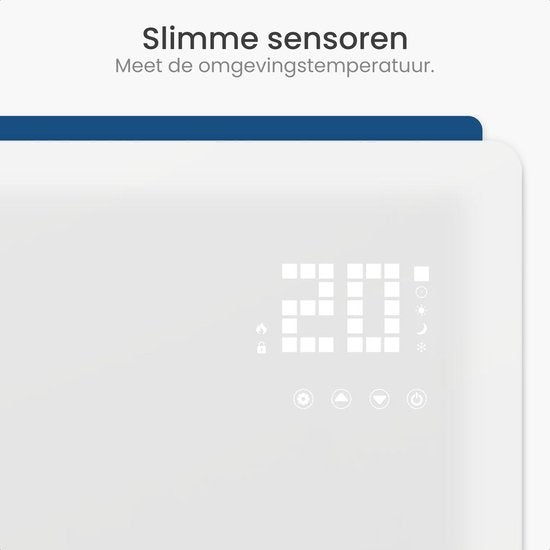 Gologi Electric Heater - Elektrische Heizung - Konvektorheizung mit Thermostat - Funktioniert über App und Touch-Steuerung - Bis zu 25m2 - 2000W Heizung - Weiß