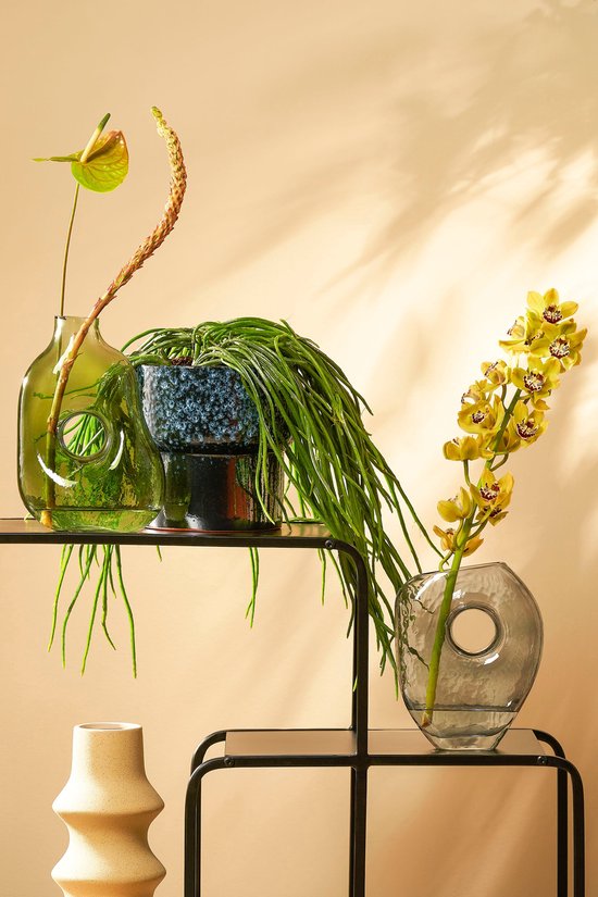 Mica Decorations Jay Vase - L18 x B8 x H23 cm - Glas - Grau