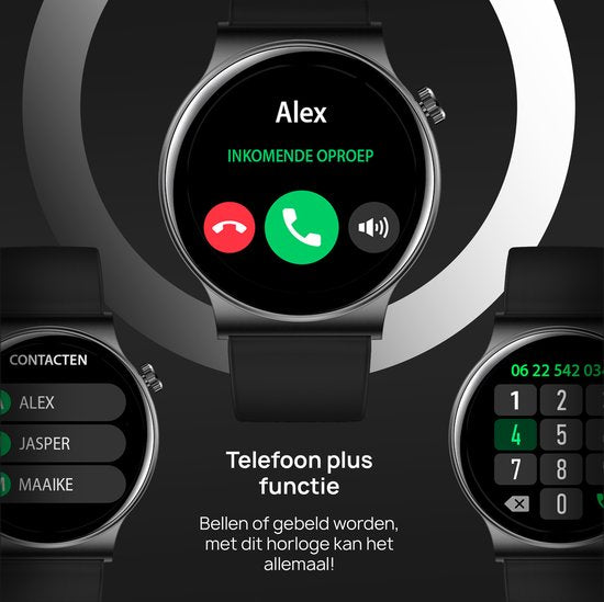 OOQE WATCH CS PRO - Smartwatch für Damen und Herren | Geeignet für iOS und Android | 10 Farben | HD | Benachrichtigungen | Gesundheitsanalyse | Sportanalyse | GPS-Verbindung | Anrufe | Musik/Audiohören | Spiele | Ergonomisch | Niederländische Sprache | Bl