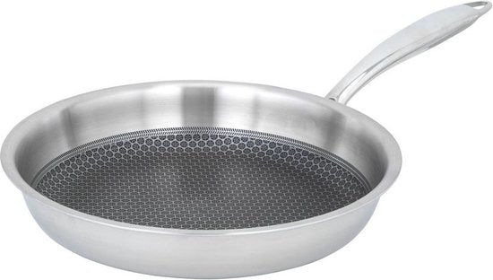Resto Altair Bratpfanne - Ø24 cm - Dreischicht-Edelstahl - Wabenförmige Antihaftbeschichtung - Induktion - Backofenfest
