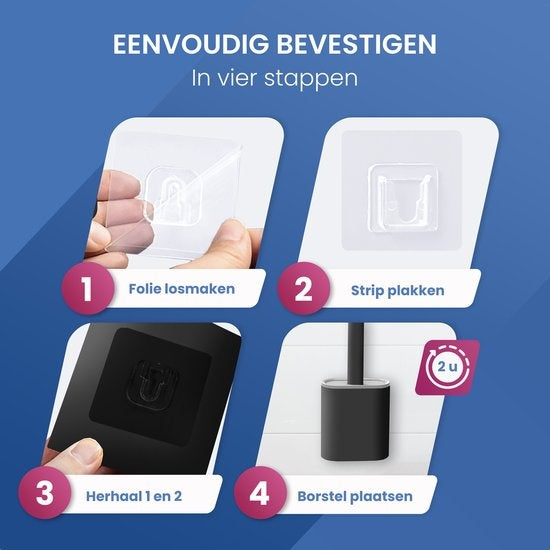 Roegaarden WC-Bürste mit Halter - Toilettenbürste - Silikon - Freistehend und hängend - Schwarz
