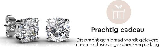 Yolora Damen Ohrringe - Runde Kalpa Camaka Kristalle - Silber - 18K Weißgold vergoldet - Damen Ohrstecker Silber - Ohrstecker - Schmuck - Luxus Geschenkbox - Geschenkbox - Schöne Geschenkverpackung - Geschenk zum Muttertag