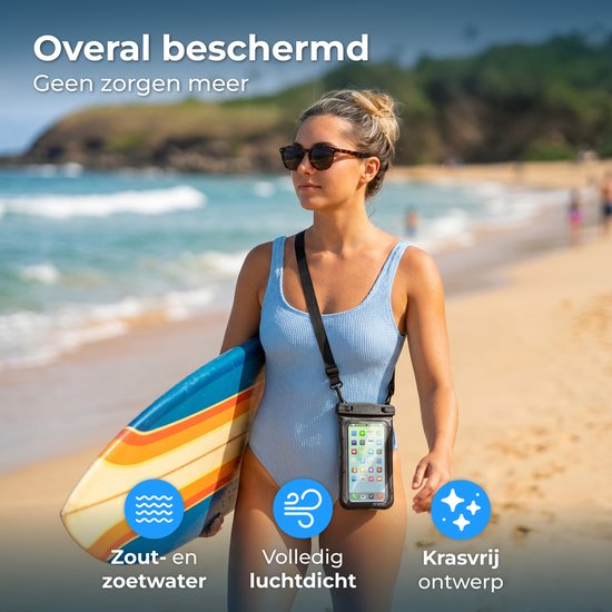 Nuvance wasserdichte 2-in-1-Handyhülle mit Kordel – universell für Geräte bis 7 Zoll – Drybag-Hülle – doppelter Clipverschluss