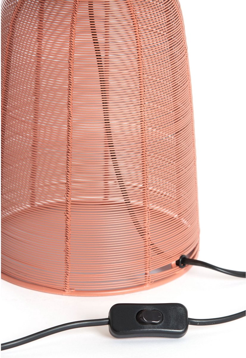 Light & Living Tischleuchte Aboso - Ø24cm - Modern - Metallgeflecht-Design - Für den Innenbereich - E27-Fassung - Rot
