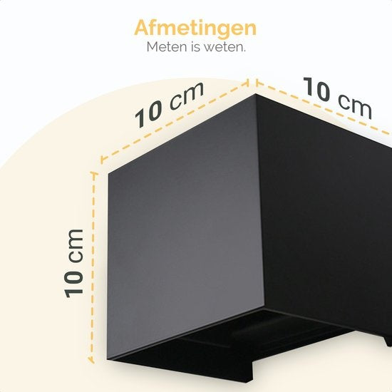 Goliving - Wandleuchte für drinnen und draußen - Wasserdicht - LED - Energieeffizient und rostfrei - 10x10x10 cm - schwarz