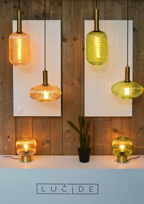 Lucide MALOTO – Tischlampe – Ø 20 cm – 1xE27 – Bernstein